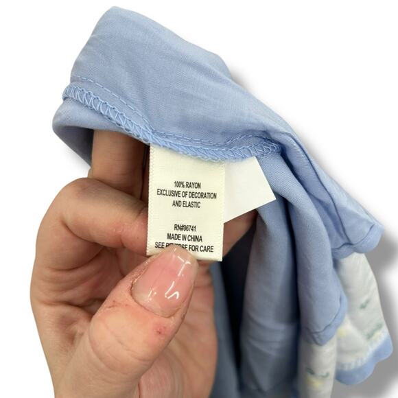 NEW Self Esteem smocked blue floral dress size XL flutter sleeve a-line sundress - Picture 11 of 13